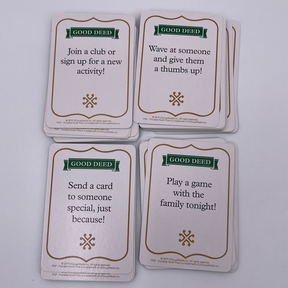 Good Deed Cards for Adults Portable North Pole Gift Dinner Travel Full Deck - Picture 3 of 8